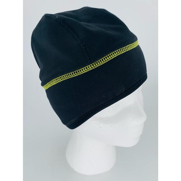 Ponytail Beanie Reversable Black Gray Chartreuse Nylon 19.5 Inch Circumference - Picture 4 of 7